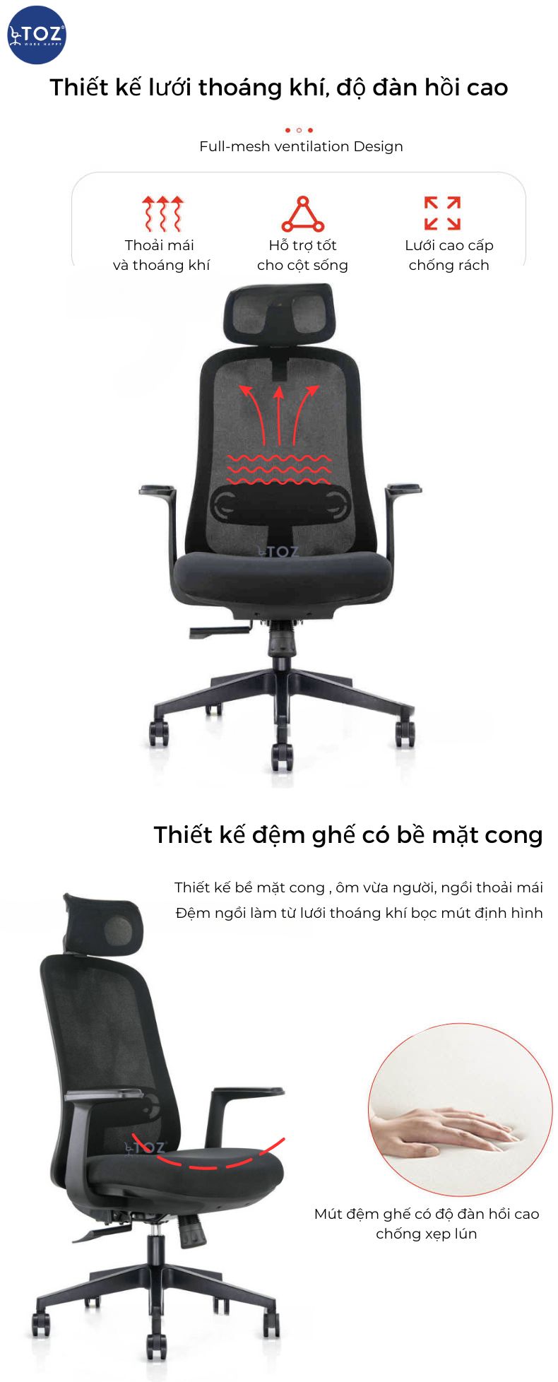 Ghe cong thai hoc Ergonomic Zaid 6232D 5