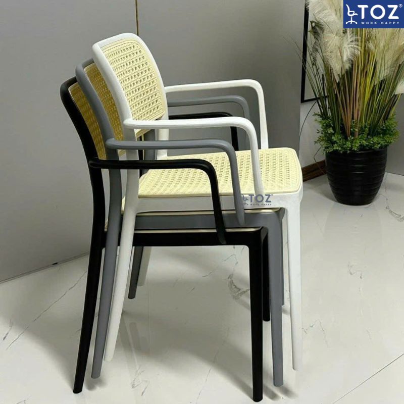 Ghế nhựa đúc giả mây nhập khẩu GDS03 12 ghe may 2